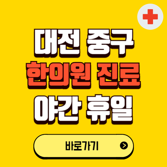 대전 중구 야간 휴일 한의원 한방병원 찾기 ❘ 24시 일요일 주말 연휴 응급진료 추천 잘하는 곳