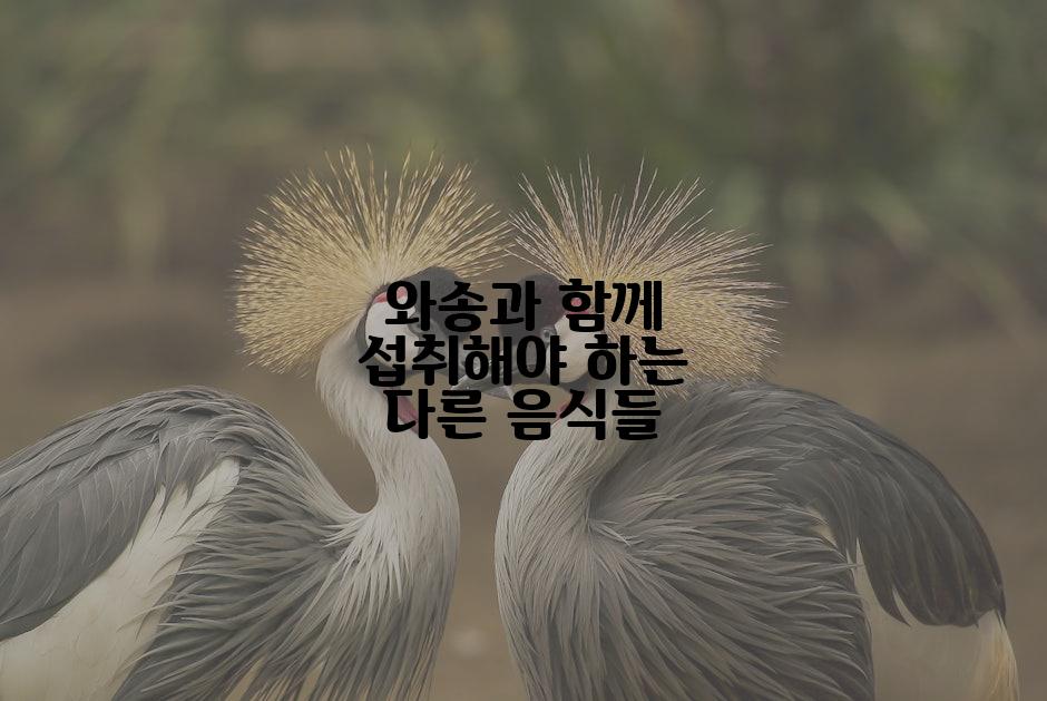 와송과 함께 섭취해야 하는 다른 음식들