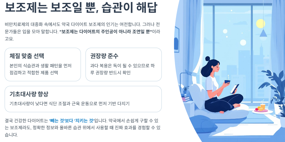 “보조제는 보조일 뿐, 습관이 해답”