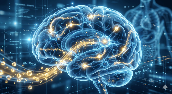 뇌 건강 신경 세포 오메가3 작용 원리 그래픽
