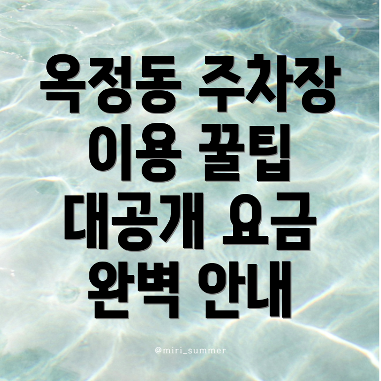 옥정동 주차장