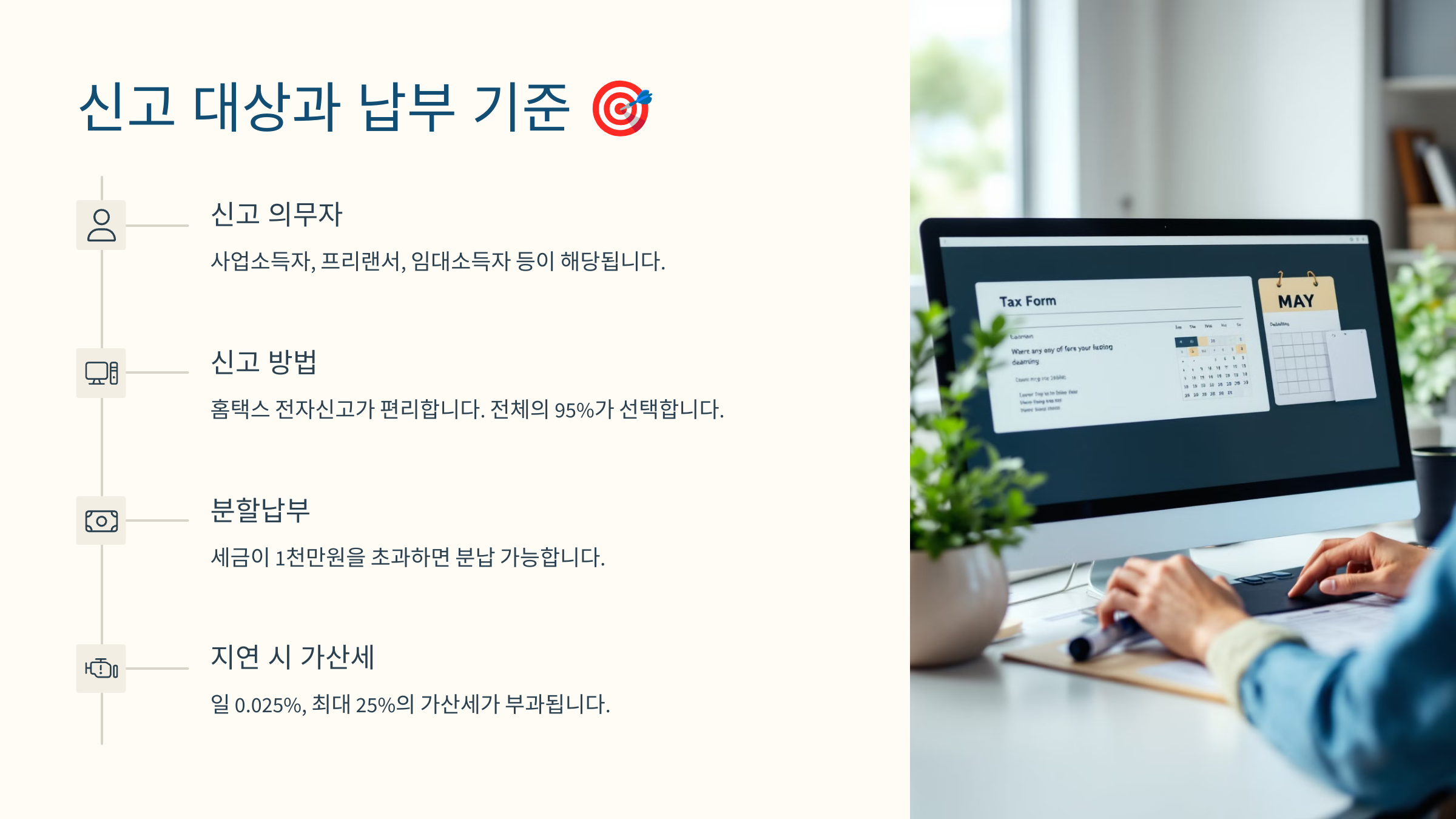 신고 대상과 납부 기준