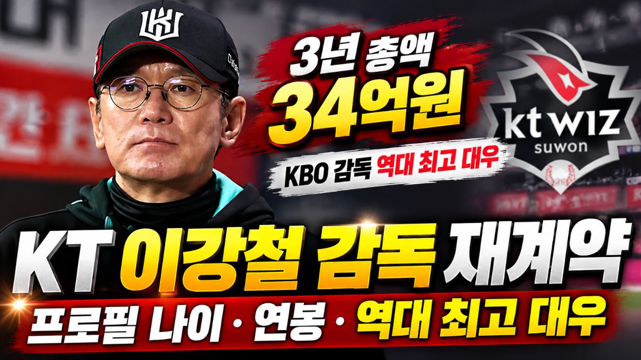 KT 이강철 감독 재계약 이유|나이 프로필·연봉·역대 최고 대우