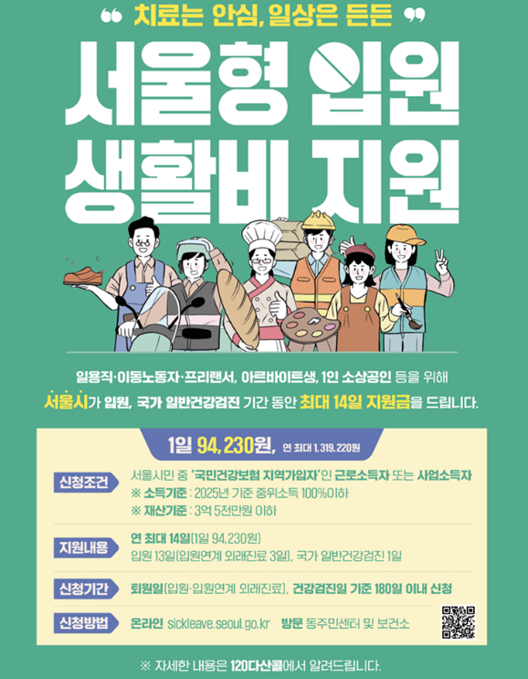 서울형 입원생활비 지원 확대 혜택 총정리
