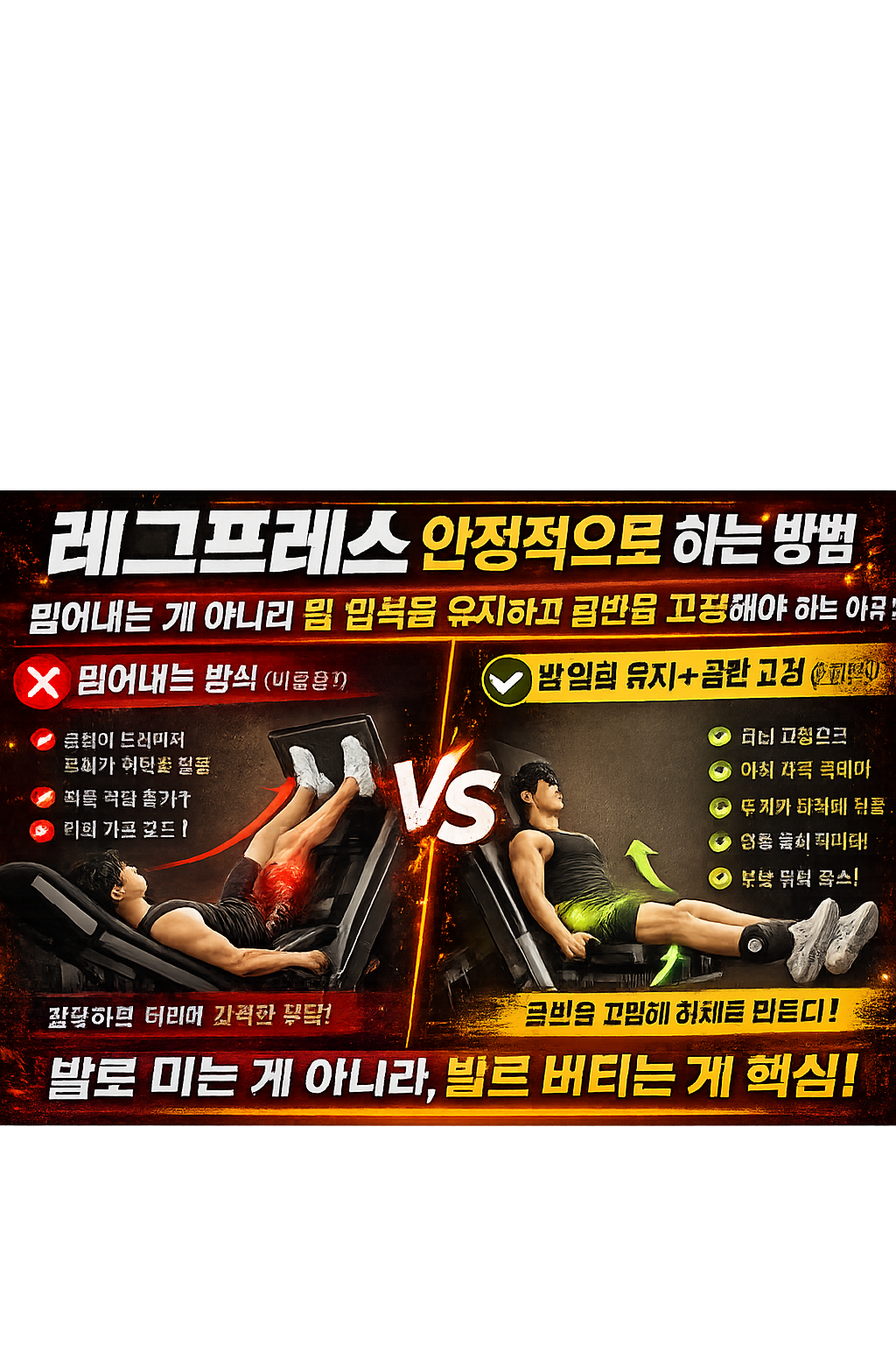레그프레스 안정적으로 하는 방법