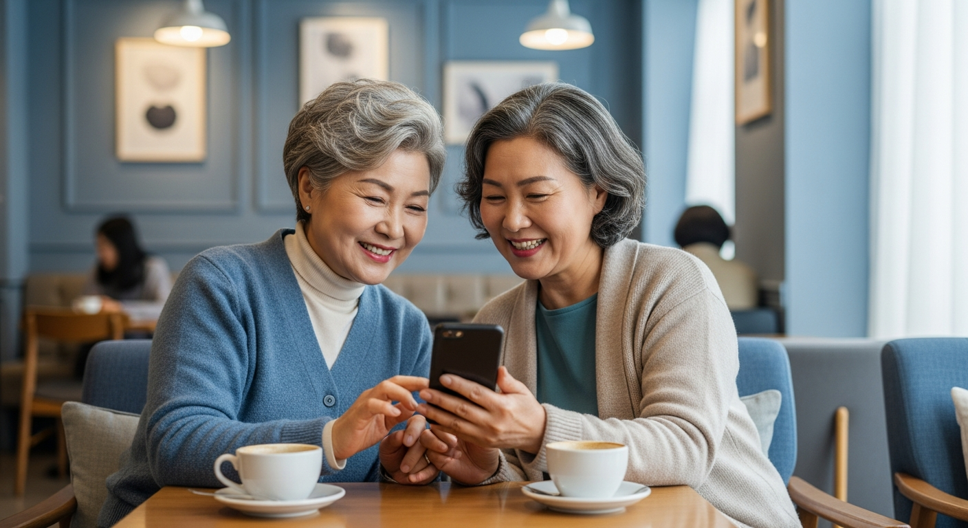 급할 때 정말 유용했다며, 친구에게 좋은 금융 정보를 공유하는 모습.