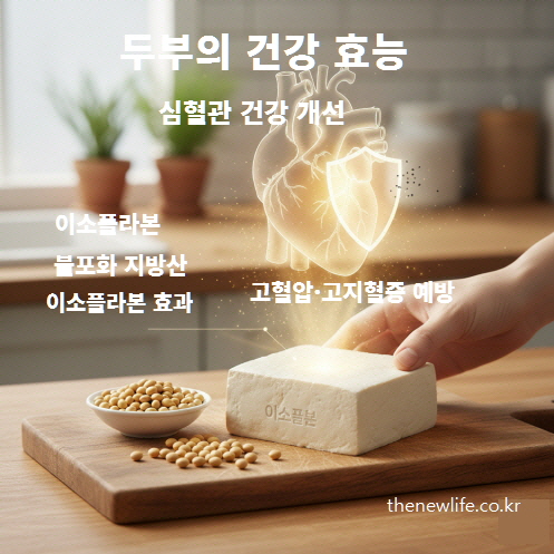 생두부에 풍부한 이소플라본과 불포화지방산이 심혈관 건강을 개선하고 고혈압과 고지혈증 예방에 도움을 주는 이미지
