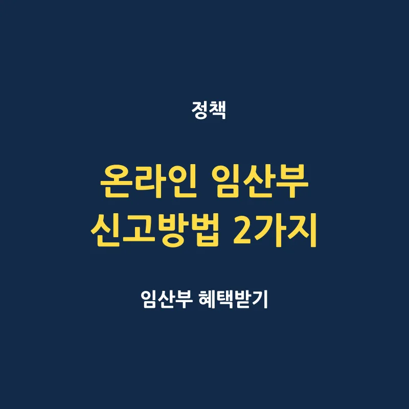 온라인 임산부 신고 방법 2가지