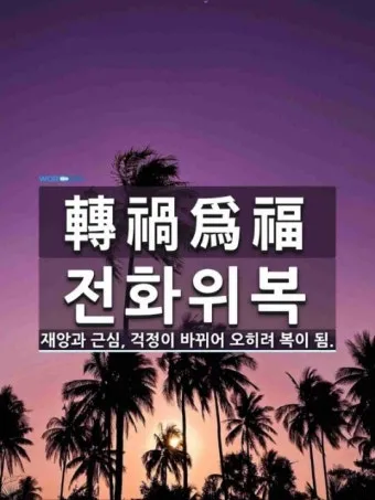 전화위복 뜻 유래 한자 비슷한 말 예문 영어 속담 반대말 정리_26