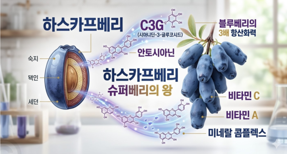하스카프베리 효능 및 하스카프베리즙 추천 올바른 선택기준 NFC 착즙 방식 WCS 비교 정리