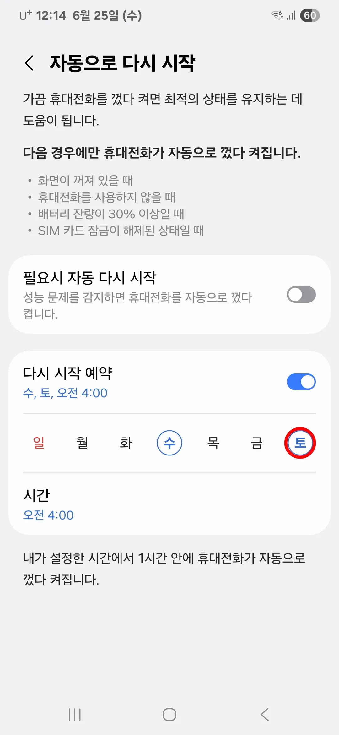 요일 선택