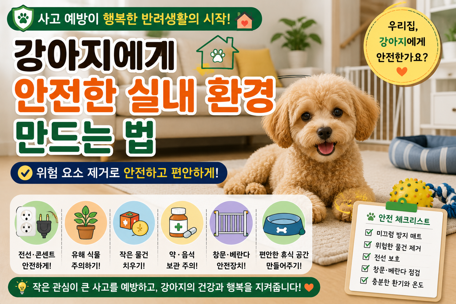 강아지에게 안전한 실내 환경 만드는 법｜집 안 사고를 예방하는 필수 체크리스트