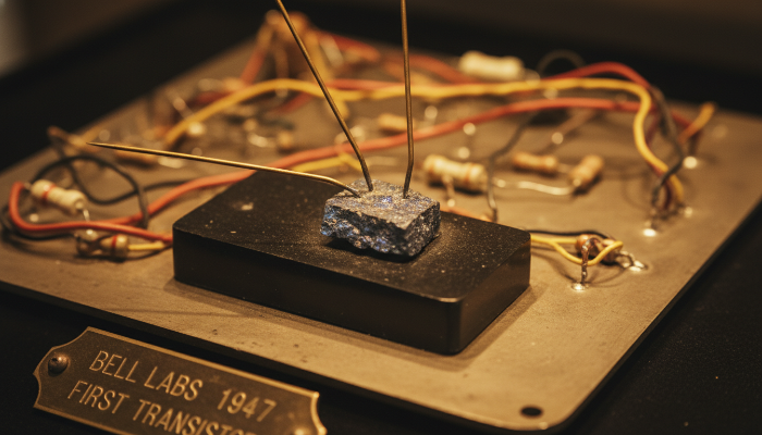 전자공학의 혁명을 가져온 최초의 트랜지스터 모형 이미지