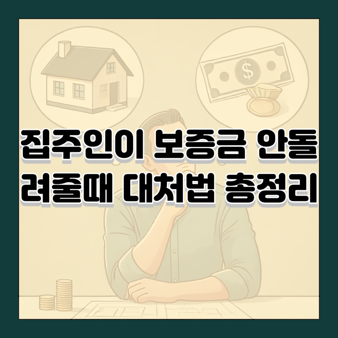 집주인이 보증금 안돌려줄때 대처법 총정리