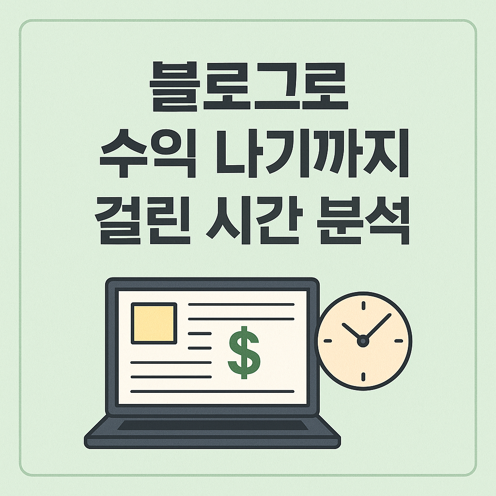 블로그로 수익 나기까지 걸린 시간 분석