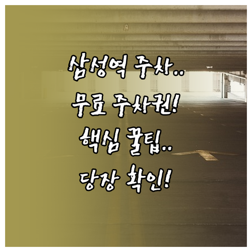 삼성역 주변 저렴한 주차장 현대백화점..