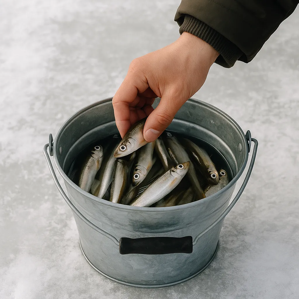 초보 빙어낚시 채비 설명 이미지