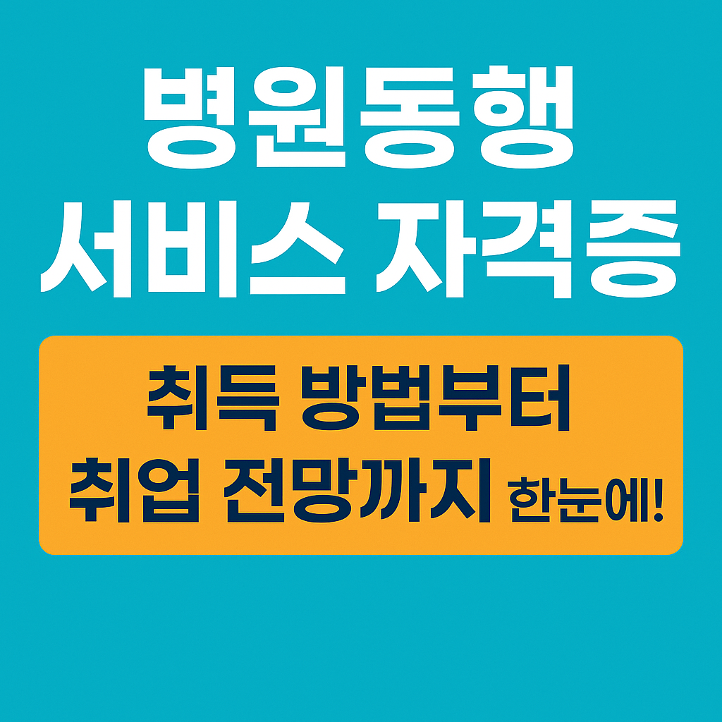 병원동행 서비스 자격증 총정리
