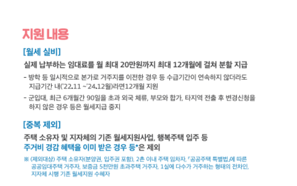 청년월세 특별지원금 얼마