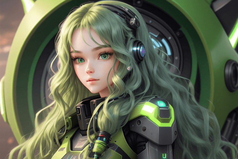 Playground AI로 생성한 그림(2) - 그린 헤어 로봇