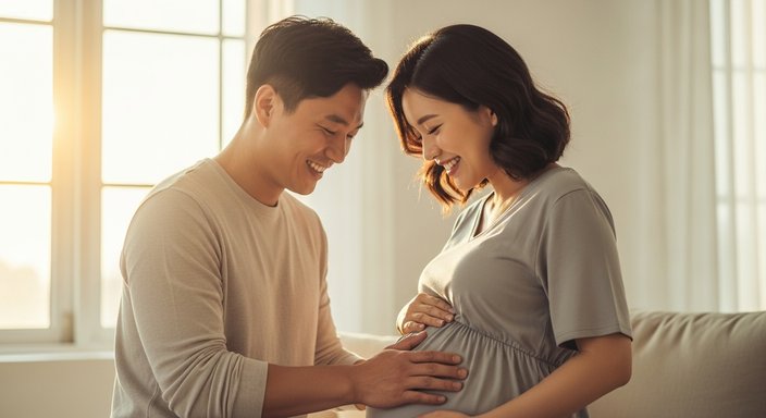 아기를 기다리는 남편과 아내