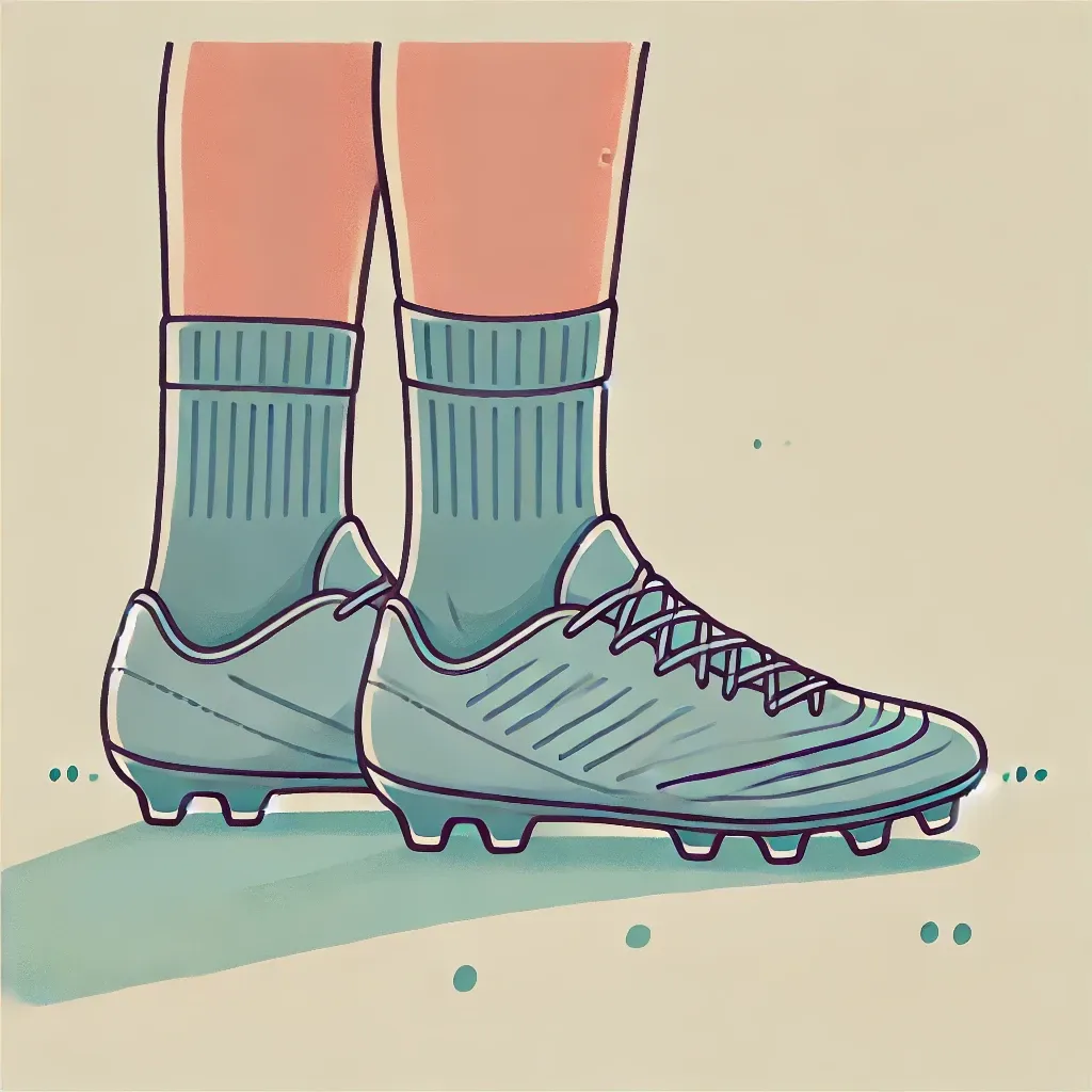발에 딱 맞는 축구화를 신은 사람의 일러스트