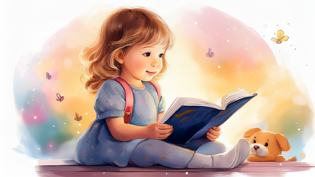 독서 중인 아이 그림