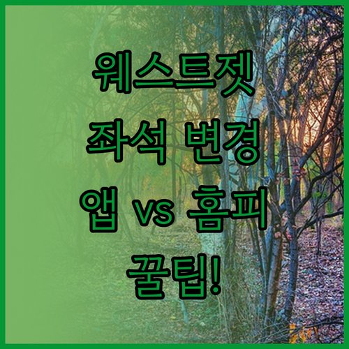 웨스트젯 좌석 변경 앱과 홈페이지 이..