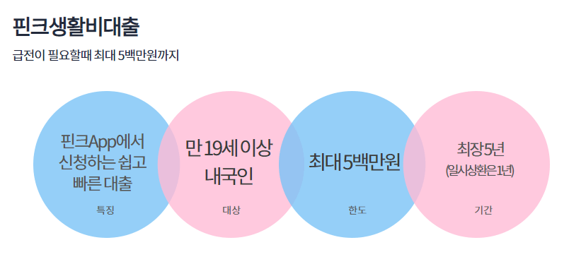 하나은행 핀크생활비대출 추천