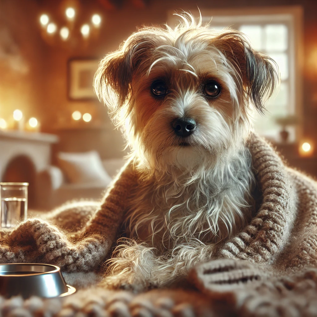 아픈 강아지 사진