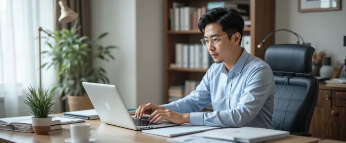 디지털 유산을 정리하는 남성의 모습