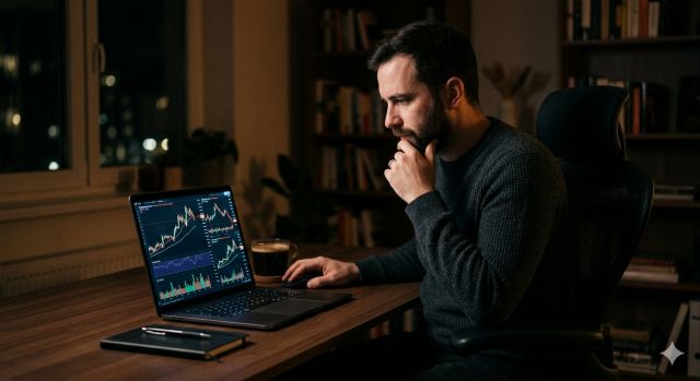 2026년 주식 투자 타이밍을 고민하며 차트를 보는 투자자 모습