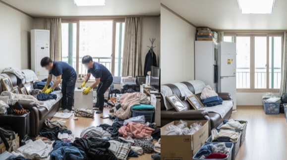 춘천 고독사청소 및 정리중