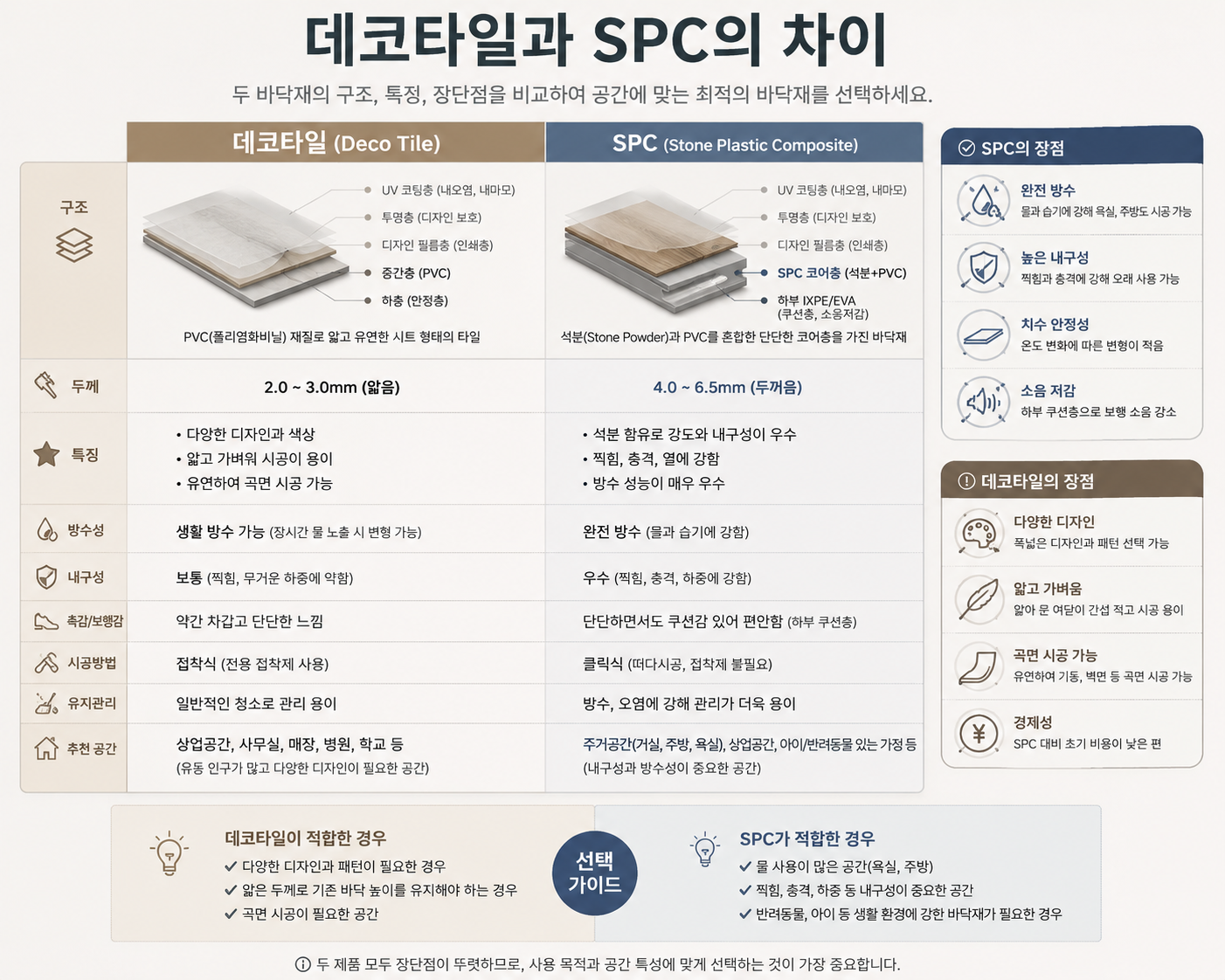데코타일과 SPC의 차이