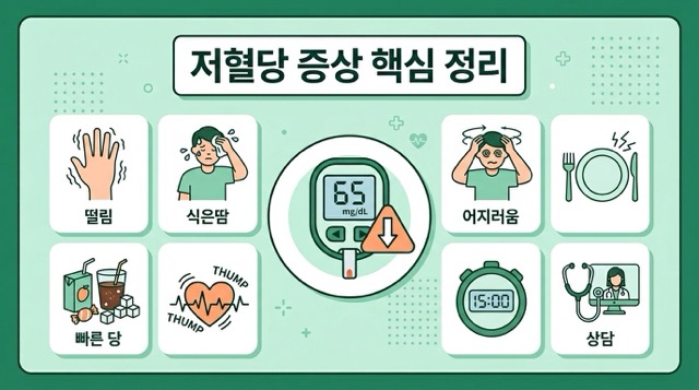 저혈당 증상 핵심 정리 카드