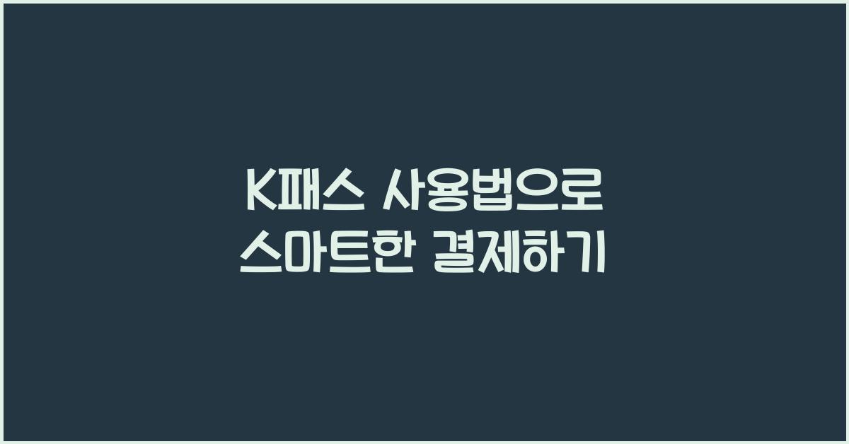 K패스 사용법