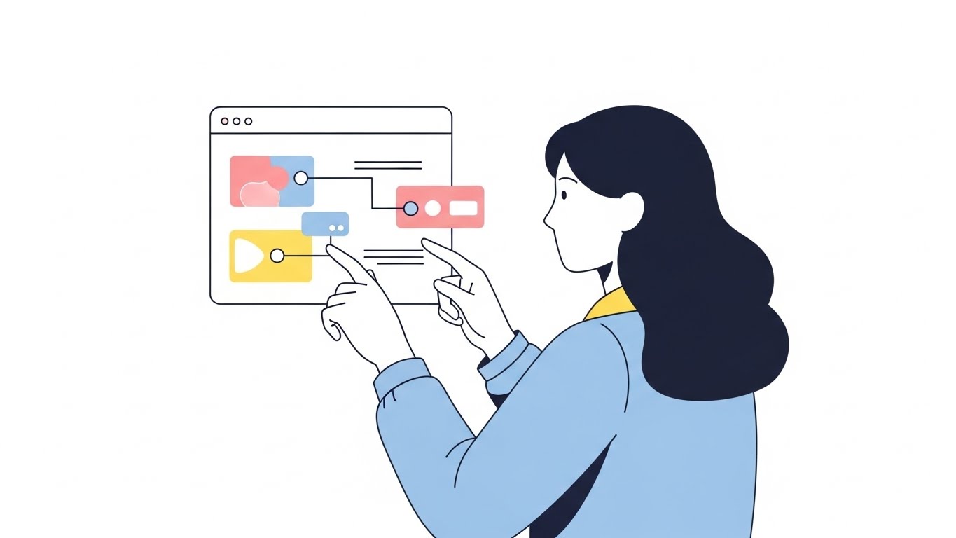 화면에 자동화 흐름을 띄워두고 작업을 점검하는 여성이 집중하는 장면, 여성창업 이후에는 자동화 구조로 시간을 줄이는 전략이 필요합니다.