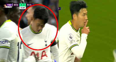 토트넘 레스터 손흥민 해트트릭 세레모니