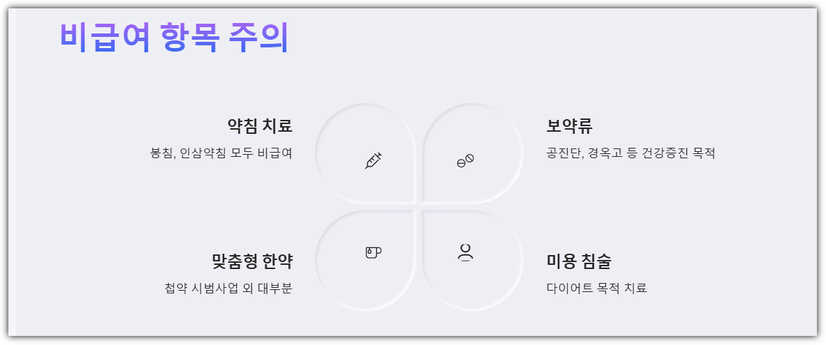 비급여 항목 주의