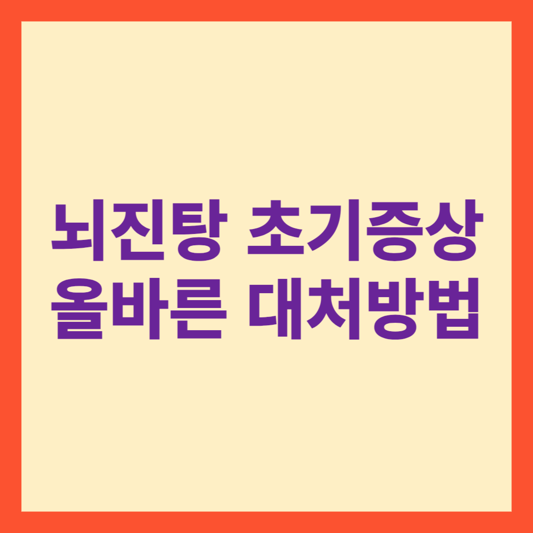 뇌진탕 초기증상