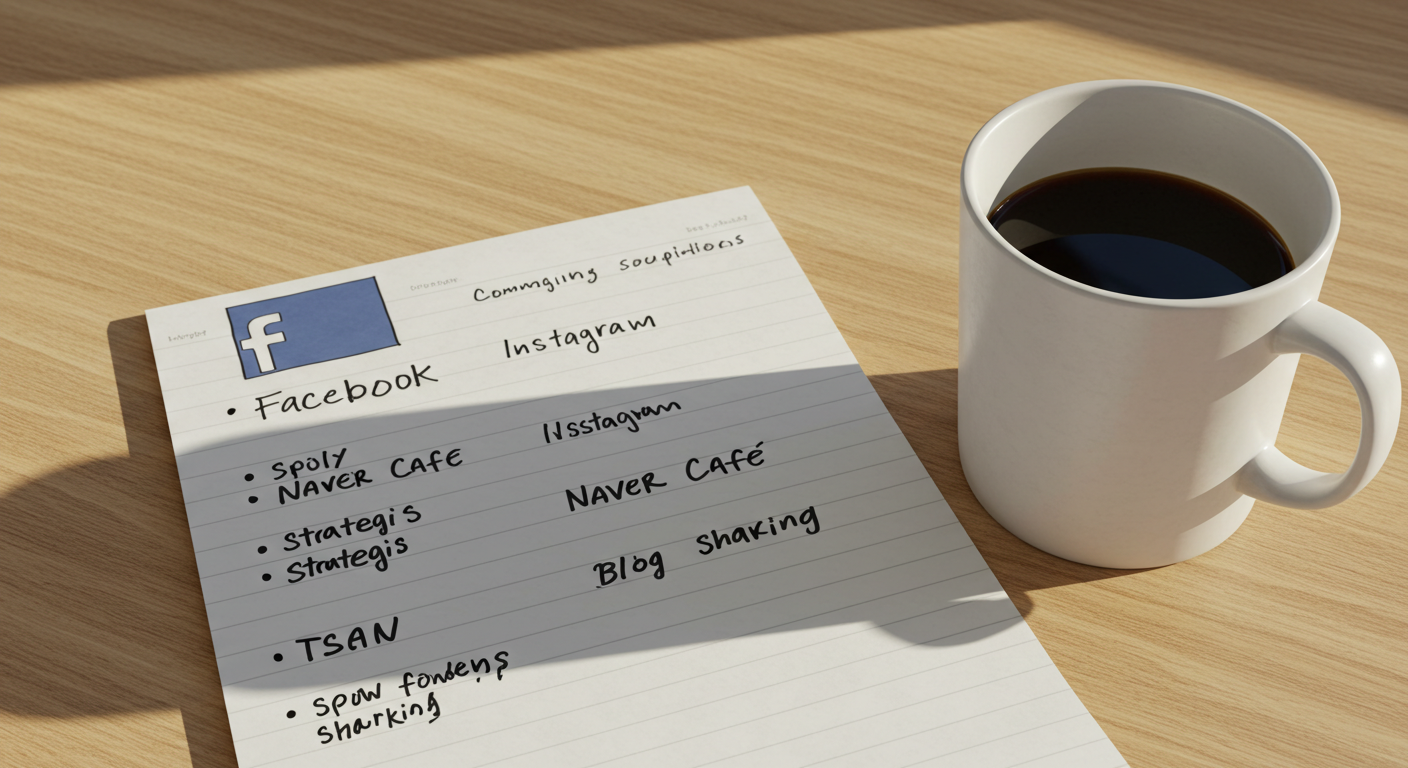 alt="SNS별 블로그 공유 전략 노트"
