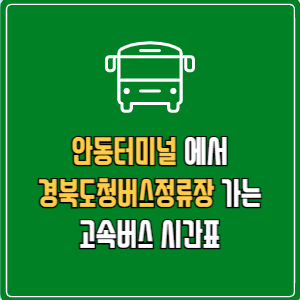 안동터미널에서 경북도청버스정류장 고속버스 시간표 요금 예매