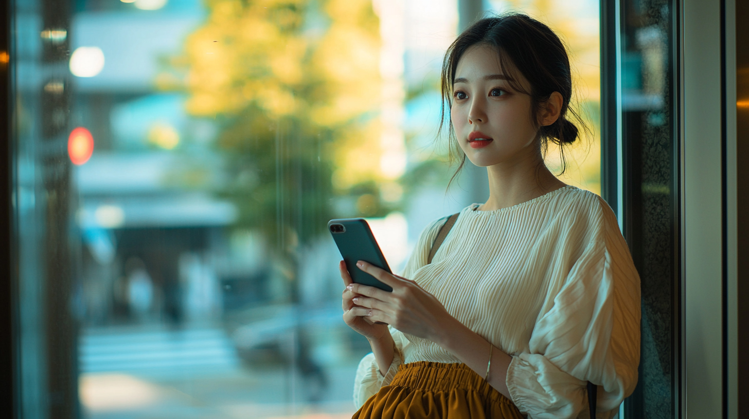 휴대폰으로-인스타그램화면-보는-한국여자05