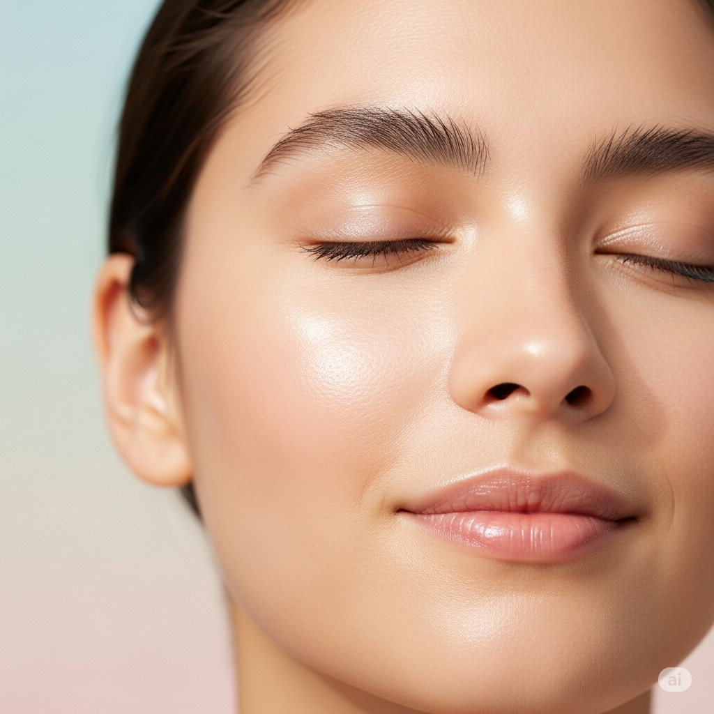 전반적으로 피부 톤을 맑게 가꿔주고 은은한 광채를 선사한 이미지