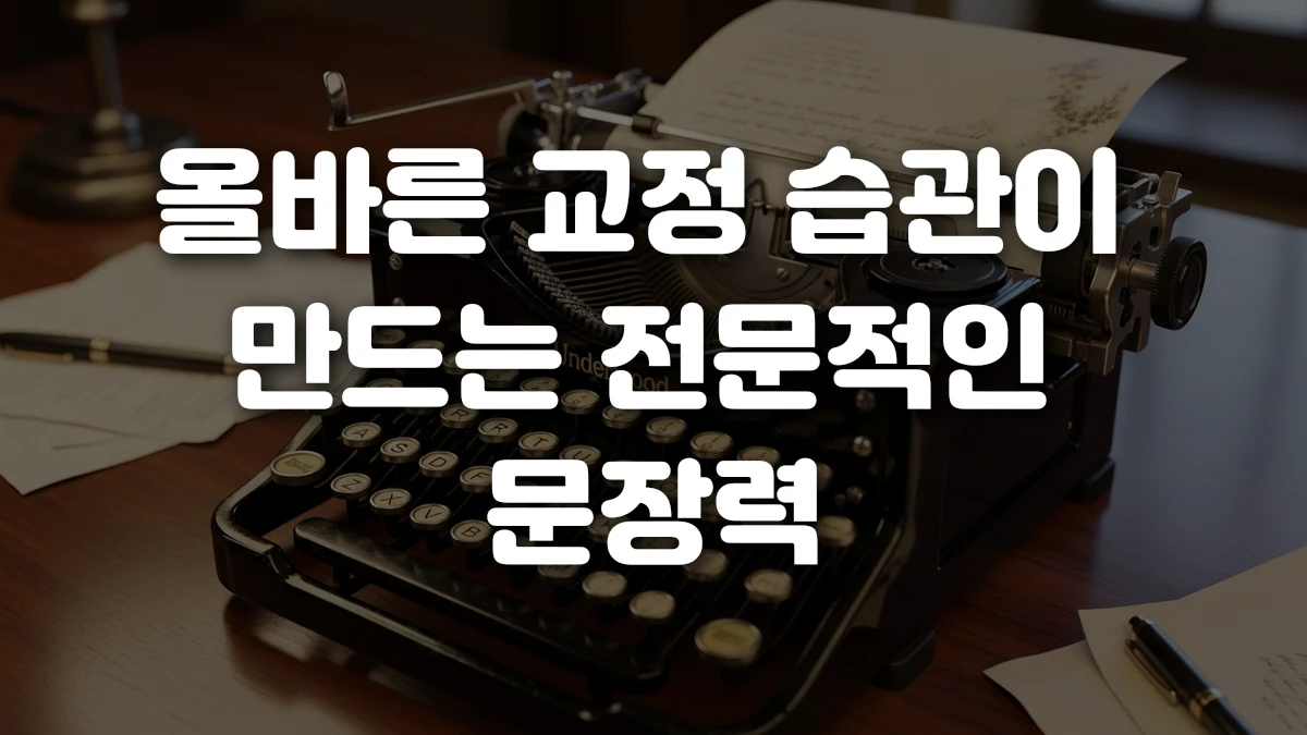 올바른 교정 습관이 만드는 전문적인 문장력