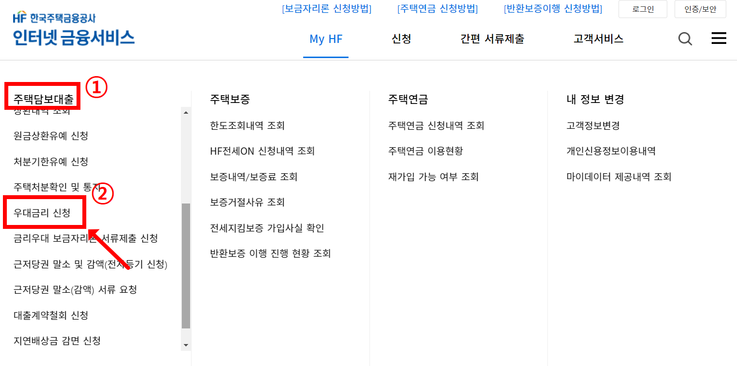 주택도시보증공사=우대금리-신청하기2