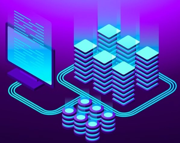 모듈형 블록체인 3d 일러스트