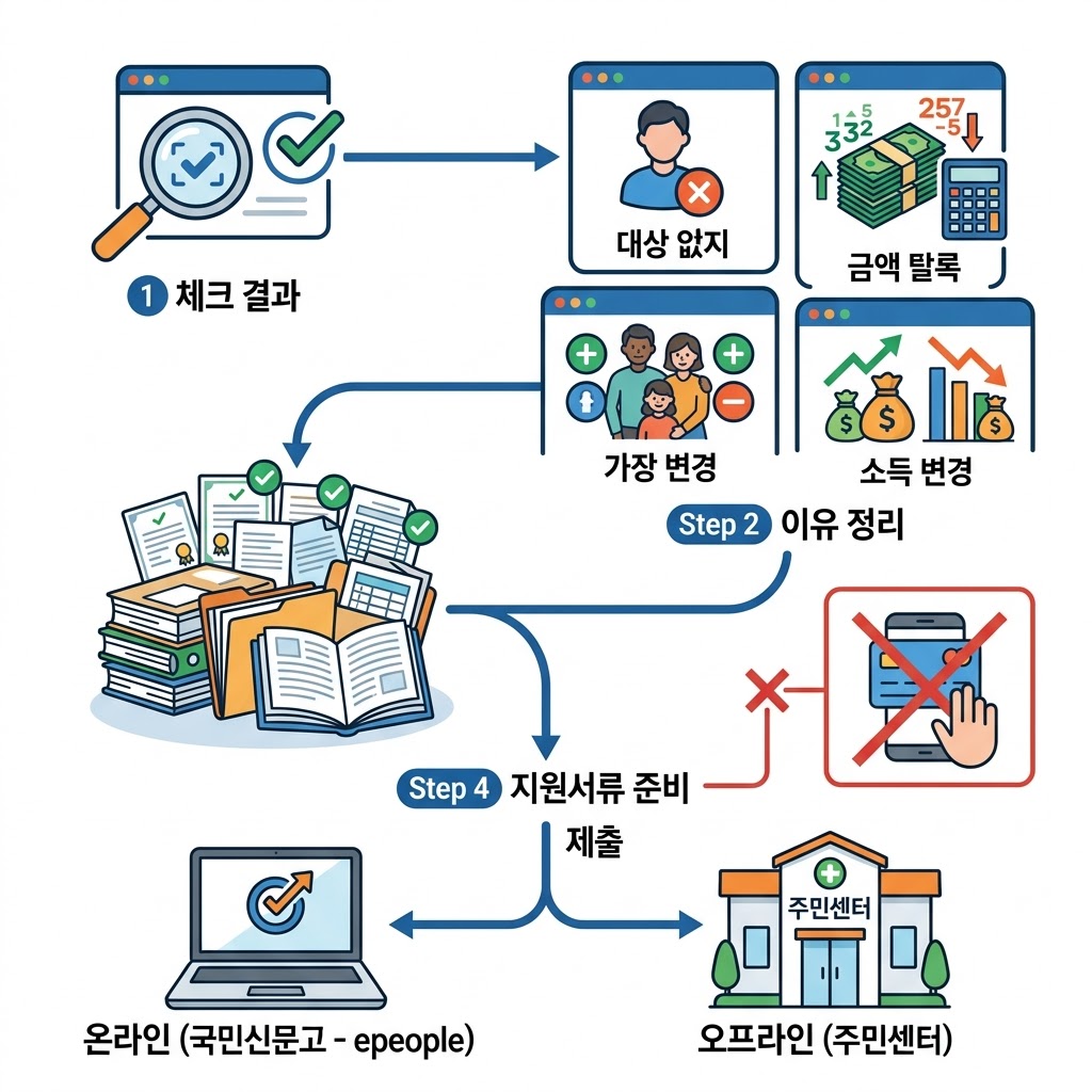 국민신문고와 주민센터 이의신청 접수 순서 이미지