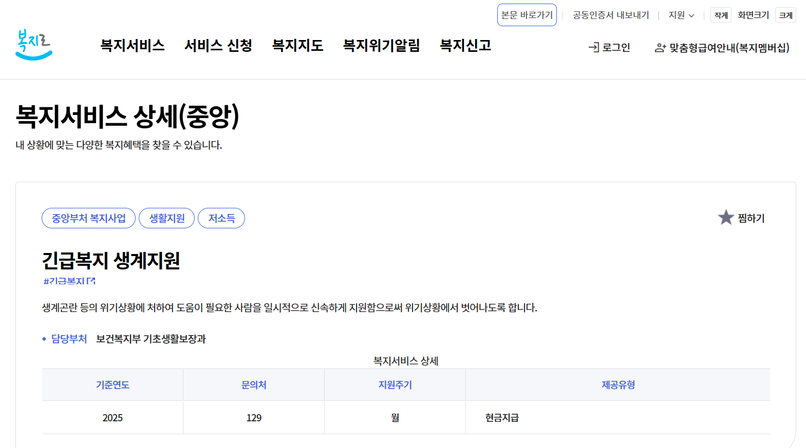 2025 긴급복지지원금 신청 방법