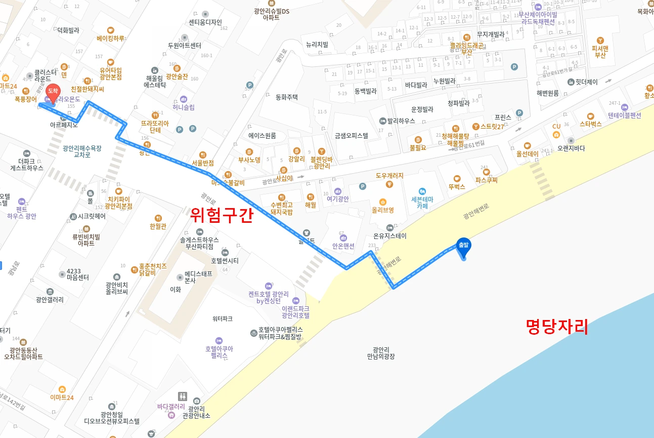 아이들과 갔을 때 위험한 길 (피해야 하는 길)